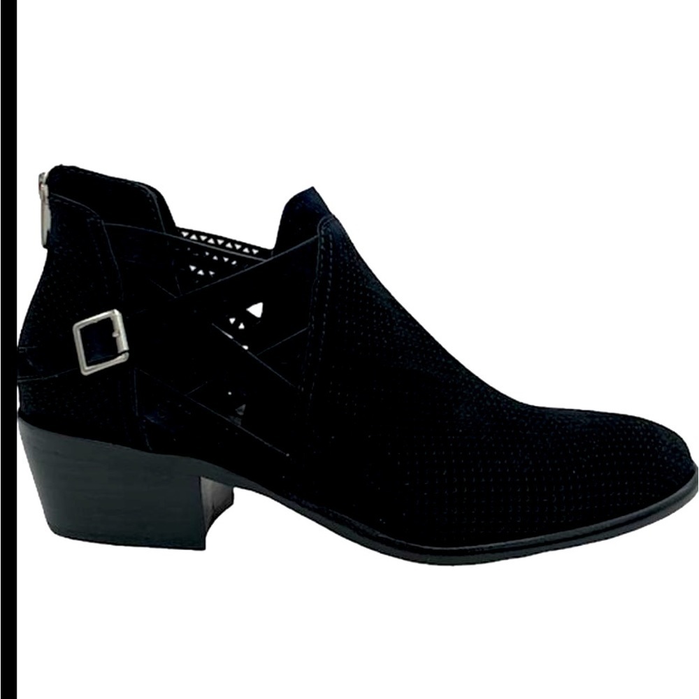 Vince Camuto Women Pranika Leather Suede Ankle Boots | Size 8 | Black |
